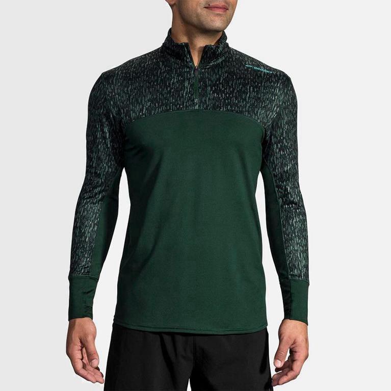 Brooks Dash Half Zip - Chaquetas Hombre - Verde (GPUK-62317)